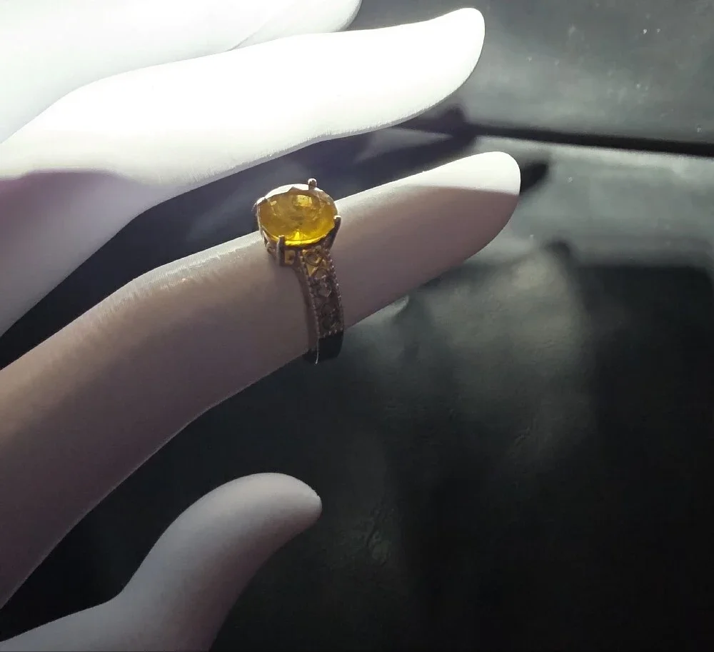 Gold 925 Citrine Cocktail Ring - Women Jewelry